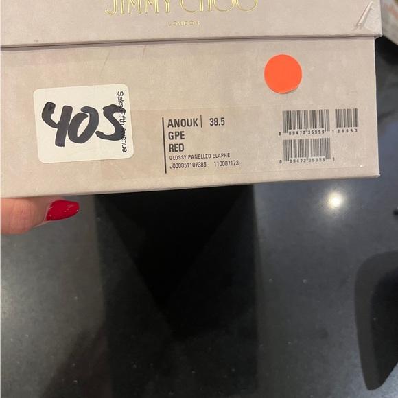 Authentic Jimmy Choo red snake anouk pump size 38.5. - Picture 8 of 12